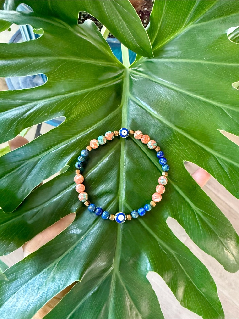 Hematite, Jasper, Azurite bracelet (one)